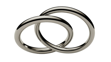 Fototapeta premium Two interconnected rings in a symbolic display of connection and unity.