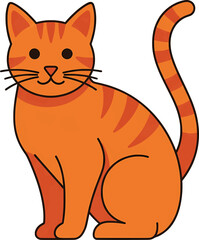 Flat vector illustration of a Cat isolated on white background