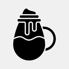 Icon whipped cream coffee. Coffee shop elements. Icon in glyph style.