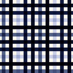 A seamless pattern featuring a classic plaid or gingham check design with intersecting horizontal and vertical lines creating a grid. 