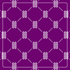 Seamless pattern on a purple background with a ladder icon. Line design for posters, social media, and banner templates.