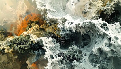 Abstract landscape fractal textures earthy colors