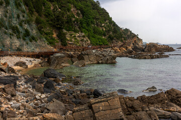 rocky coast of the sea