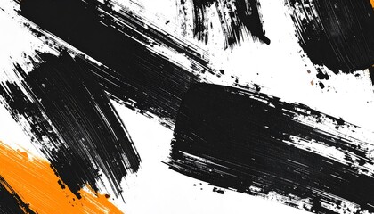 Energetic brushstrokes in black and yellow