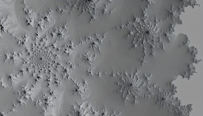 Fractal storm of intricate grey patterns