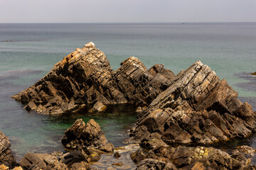 rocks in the sea coastline

