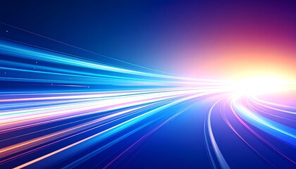 Light trails converge into a bright glow