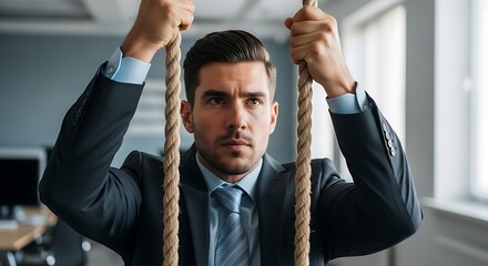 Businessman Trapped - A Portrait of Focus and Determination.