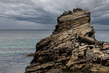 rocks on the beach cloud
