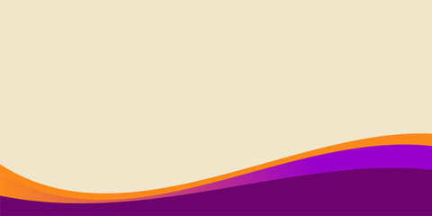 Abstract Background with Wavy Borders and Purple and Orange Gradient Overlay. Free copyspace area design.