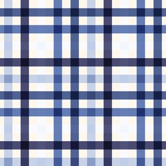 Seamless pattern of blue and white plaid. 