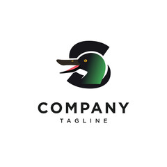 Letter S Northern Spade Duck Logo Icon Vector