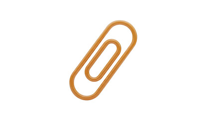 Obraz premium Orange Paperclip on White Background