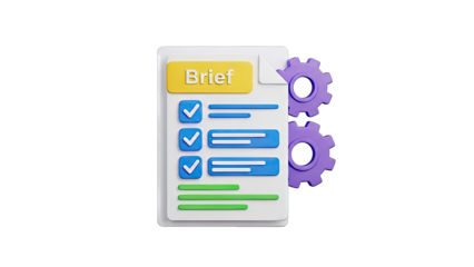 Brief with Checkmarks and Gears