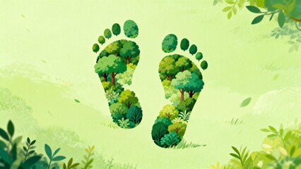 Footprints filled with trees and greenery
