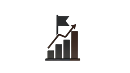 Business Growth Chart with Flag Icon