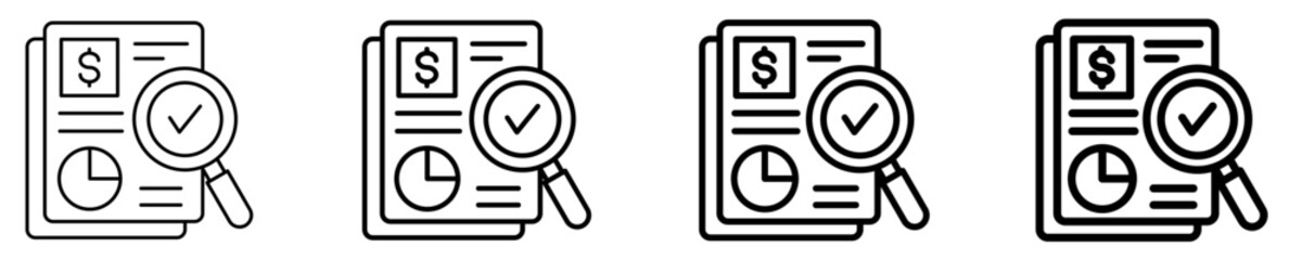 Financial Audit Icon Set Different Style Collection