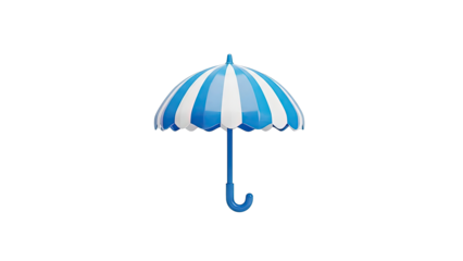Blue and white striped umbrella