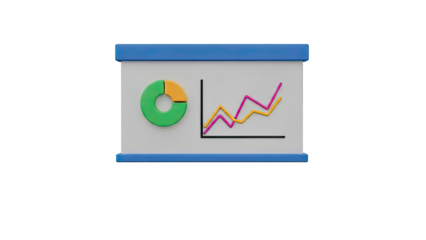 3D Pie Chart and Line Graph Presentation