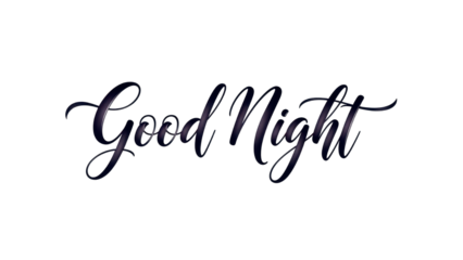 Calligraphy Script "Good Night" Text Isolated Vector Graphic isolated PNG with Transparent Background