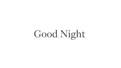 Minimalist Black 'Good Night' Text isolated PNG with Transparent Background