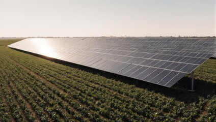 Solar Panels in Field - Sustainable Energy Generation.