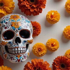 D&iacute;a de Muertos Traditional Decorations with Sugar Skulls