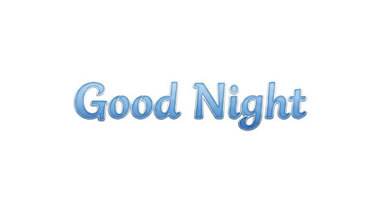 Stylized Blue 3D 'Good Night' Message Text Illustration isolated PNG with Transparent Background