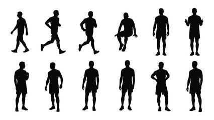 Silhouettes of people in various poses showcasing different body movements