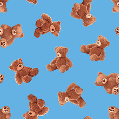 Allover Cute Teddy Bears Seamless Pattern January 1st 2026