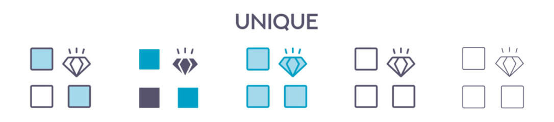 Unique Element For Design Graphic - Multi Styles. Vector Illustration Of Two Colored And Black. Multiple Icons Designs Can Be Used For Mobile, Ui, Web 