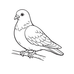 Vector art showing a dove resting on a tree branch, illustrated in a simple elegant style with smooth shapes and balanced composition to express harmony and quiet beauty.