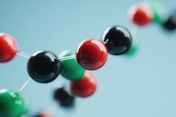 Molecular structure with colorful spheres