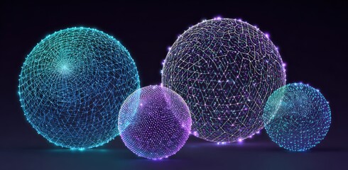 Abstract spheres of connected light points