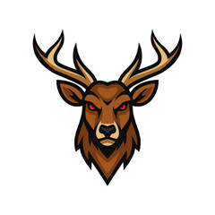 Fierce Deer Head Mascot Logo