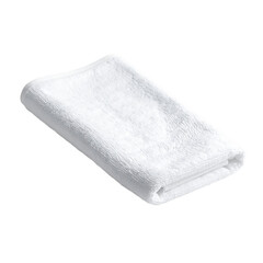 A neatly folded white towel with textured fabric.