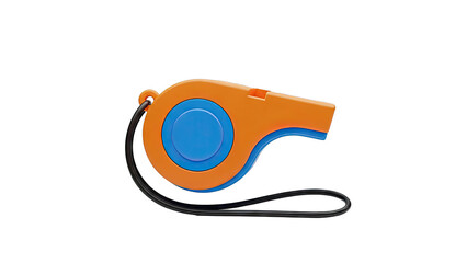 Orange and Blue Whistle with Black Lanyard