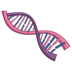 A colorful cartoon illustration of a twisted double helix structure