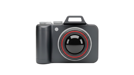 Black Digital Camera with Red Accent