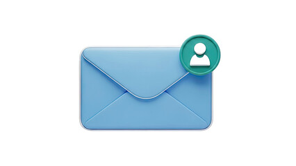 Blue Envelope with Person Icon Notification