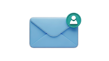 Blue Envelope with Person Icon Notification