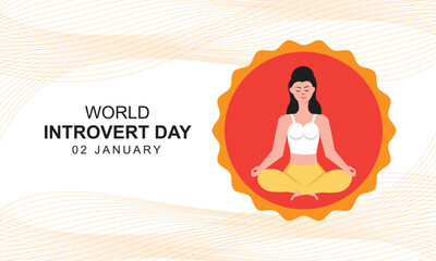 Woman meditates with closed eyes in a lotus pose, celebrating World Introvert Day
