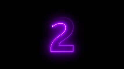 A dynamic circular animation, and glowing neon number 2 animation, Neon number 2 animation. Neon countdown 2 text number. 
one hot burning number on black background - Powered by Adobe