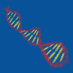 Handdrawn DNA Double Helix Science and Biology Illustration