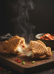 Korean Winter Street Food Bungeoppang Fish Shaped Pastry