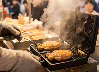Korean Winter Street Food Bungeoppang Fish Shaped Pastry
