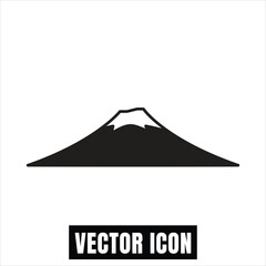 Mount Fuji vector illustration, iconic snow capped mountain, Japan travel icon, flat design graphic