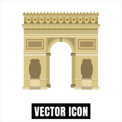 Arc de Triomphe Paris Flat Design Vector Illustration Icon Monument