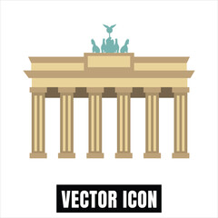 Brandenburg Gate landmark vector illustration, flat design icon with quadriga sculpture