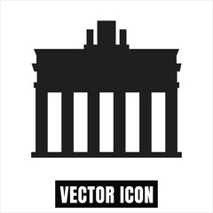 Brandenburg Gate Silhouette Vector Illustration Flat Design Iconic Landmark